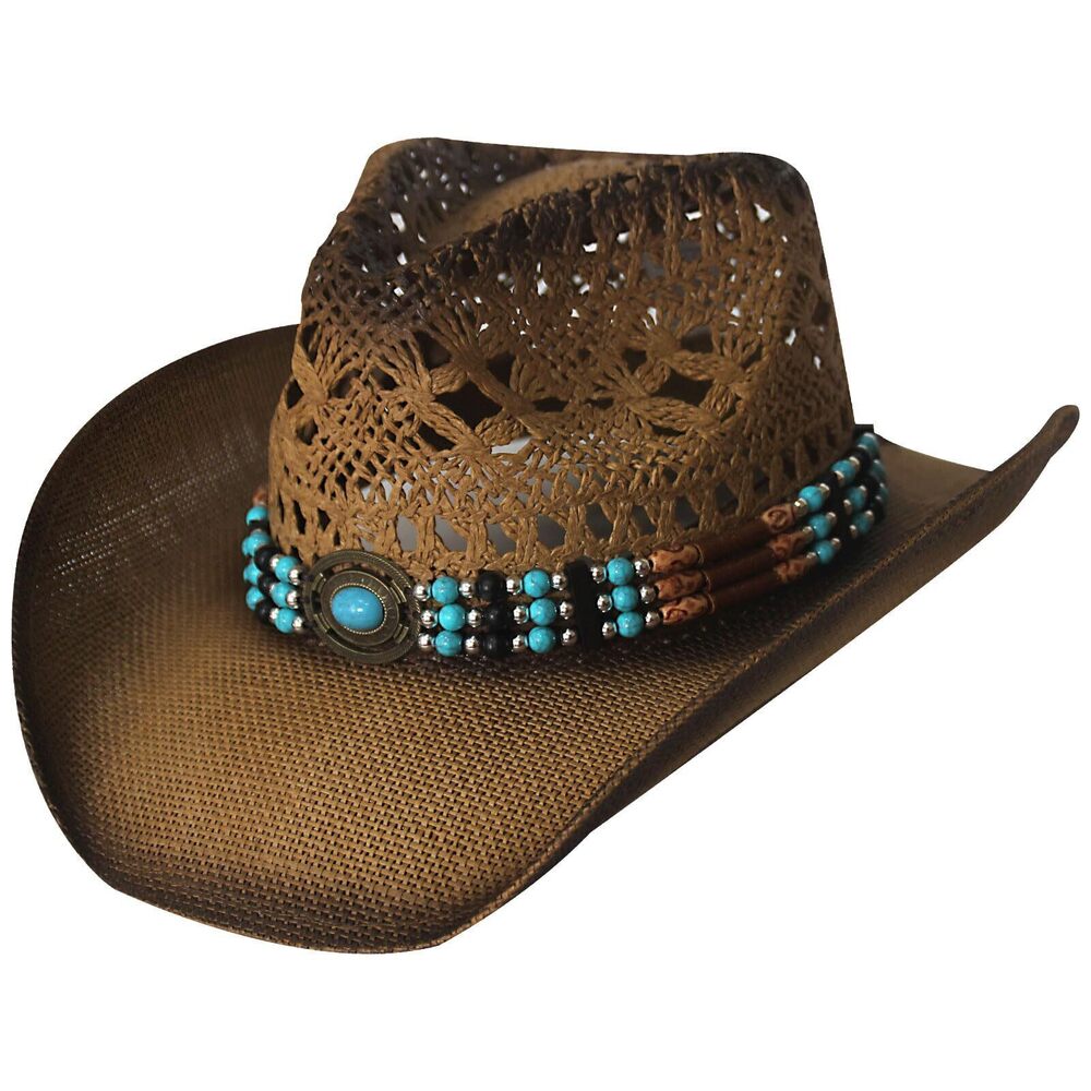 3252 Western Cowboy Hat Wide Brim Woven Straw Cowboy Hat Cowgirl Exquisite